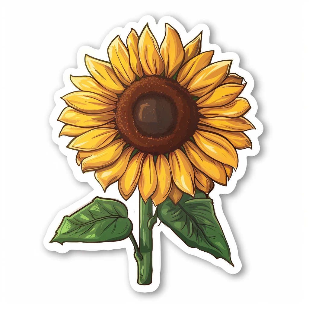 Sunflower flower majestic Expressive surreal Vinyl Decal Sticker for Car, Laptop, Tumbler and more # F023151