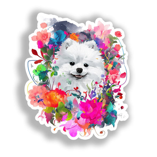 Pomeranian Dog Vinyl Decal Sticker for Car, Laptop, Tumbler and more # A017468-4" x 4"