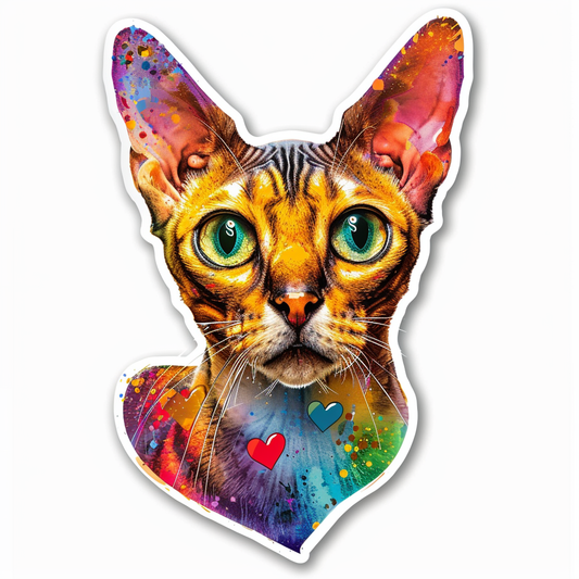 Abyssinian Cat astronaut majestic Expressive surreal Vinyl Decal Sticker for Car, Laptop, Tumbler and more # F021305-4" x 4"