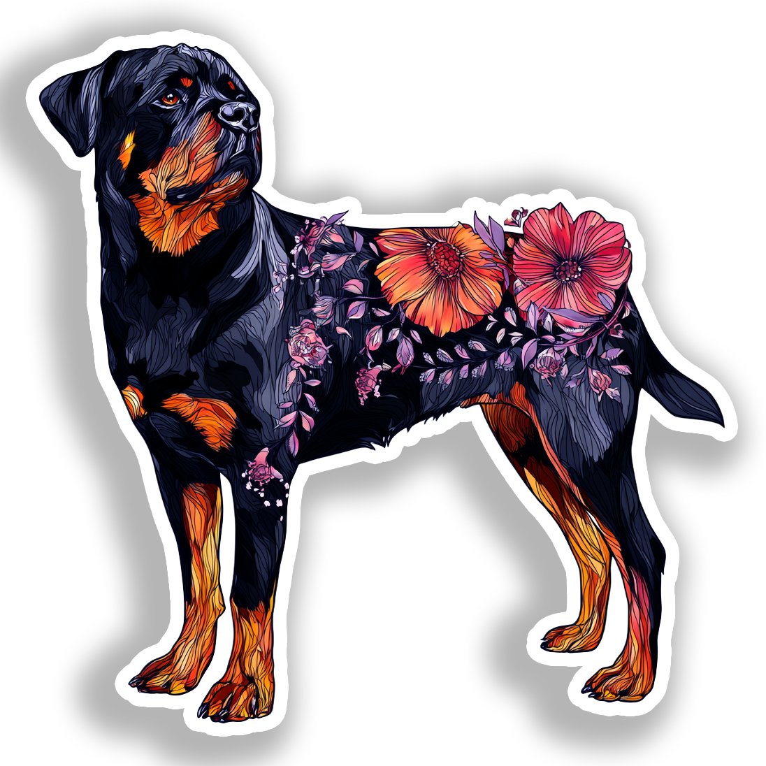 Rottweiler Dog Vinyl Decal Sticker for Car, Laptop, Tumbler and more # A018088-4" x 4"
