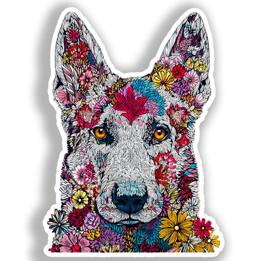 German Shepherd Dog Vinyl Decal Sticker for Car, Laptop, Tumbler and more # A019568-4" x 4"