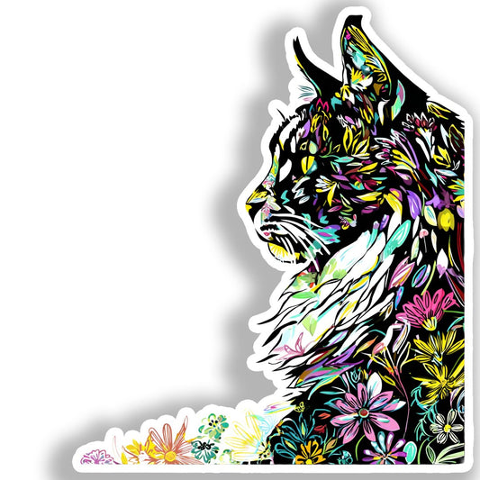 Maine Coon Cat Vinyl Decal Sticker for Car, Laptop, Tumbler and more # A019391-4" x 4"