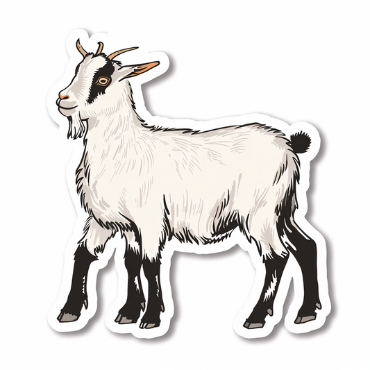 Goat majestic Expressive surreal Vinyl Decal Sticker for Car, Laptop, Tumbler and more # F020510-4" x 4"