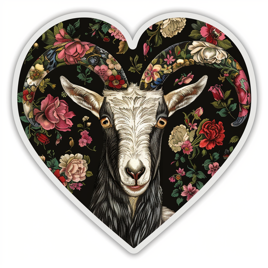 Goat majestic Expressive surreal Vinyl Decal Sticker for Car, Laptop, Tumbler and more # F020698-4" x 4"