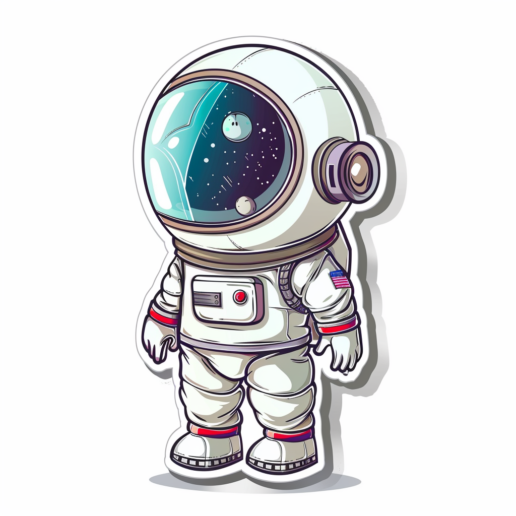 Sticker of a Astronaut full body Expressive surreal Vinyl Decal Sticker for Car, Laptop, Tumbler and more # F017199