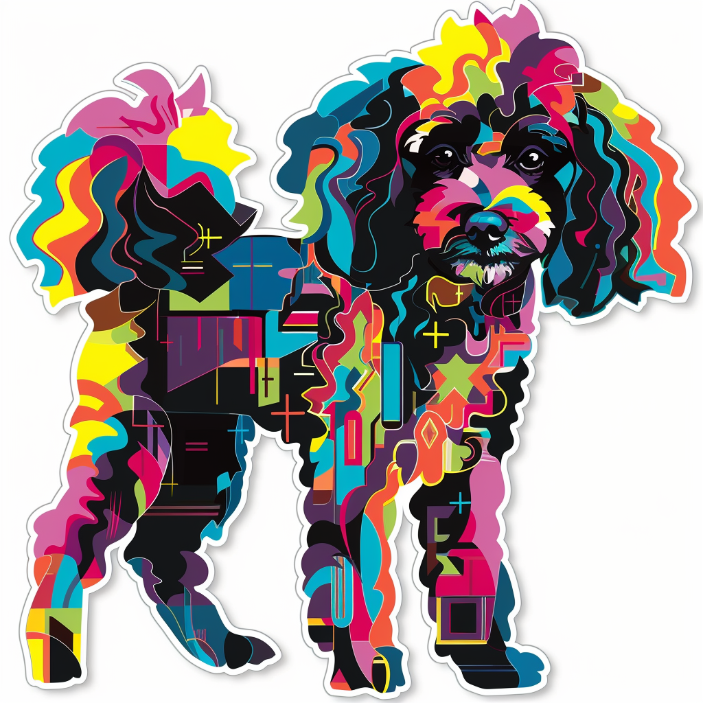 Poodle Dog cyber punk Vinyl Decal Sticker for Car, Laptop, Tumbler and more # F012482
