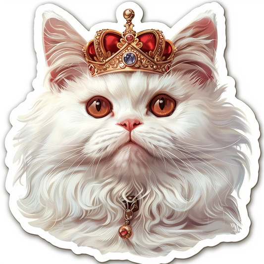 Adorable Turkish Angora Cat  Vinyl Decal Sticker for Car, Laptop, Tumbler and more # F020827-4" x 4"
