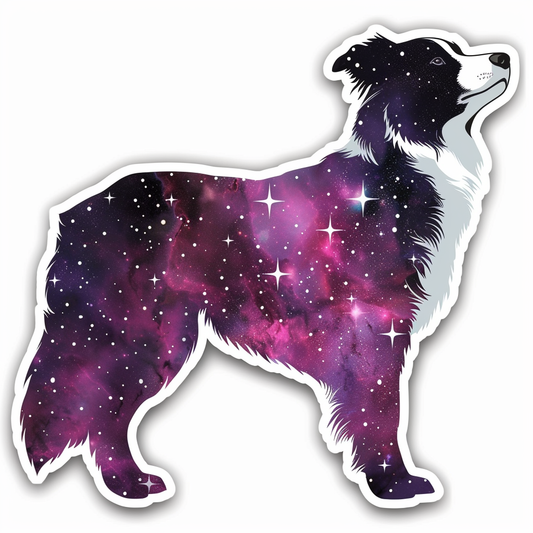 Border Collie Dog majestic Expressive surreal Vinyl Decal Sticker for Car, Laptop, Tumbler and more # F021807-4" x 4"