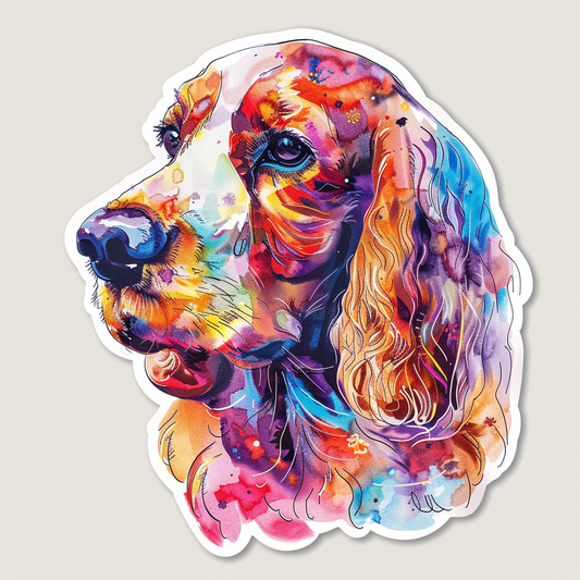 Cocker Spaniel Dog majestic Expressive surreal Vinyl Decal Sticker for Car, Laptop, Tumbler and more # F020054-4" x 4"