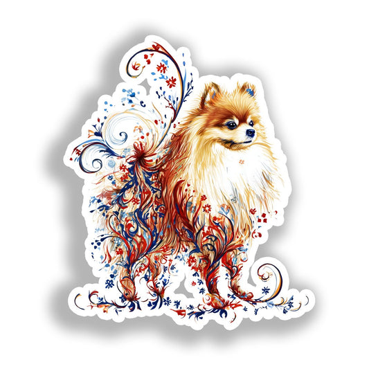 Pomeranian Dog Vinyl Decal Sticker for Car, Laptop, Tumbler and more # A017277-4" x 4"