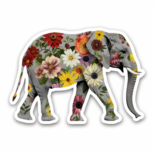 Elephant Expressive surreal Vinyl Decal Sticker for Car, Laptop, Tumbler and more # F022285-4" x 4"