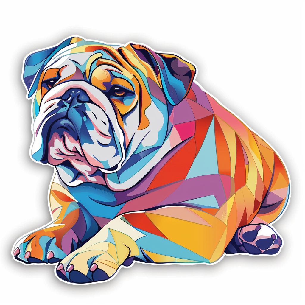 Bulldog Dog majestic Expressive surreal Vinyl Decal Sticker for Car, Laptop, Tumbler and more # F017503