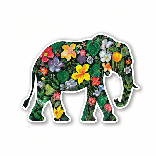 Elephant Expressive surreal Vinyl Decal Sticker for Car, Laptop, Tumbler and more # F022286-4" x 4"