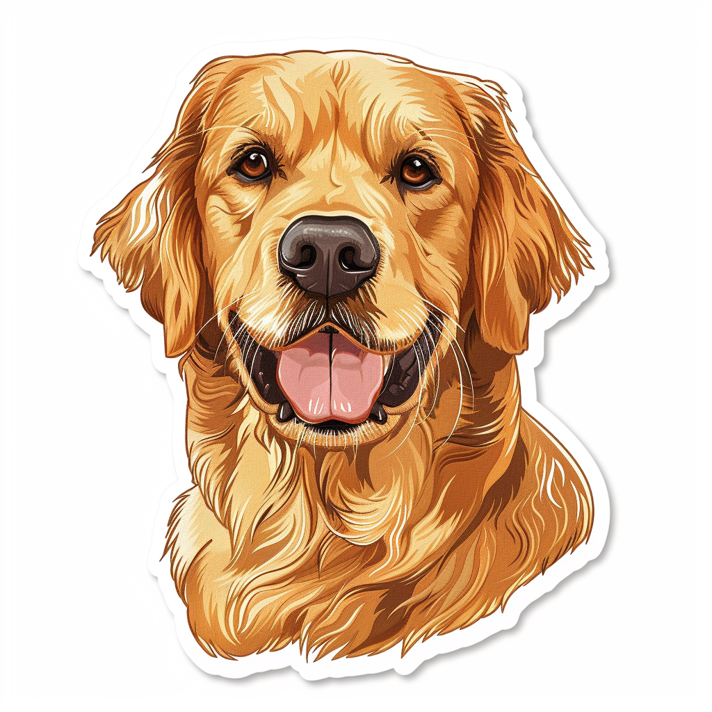 Golden Retriever Dog Vinyl Decal Sticker for Car, Laptop, Tumbler and more # F07233