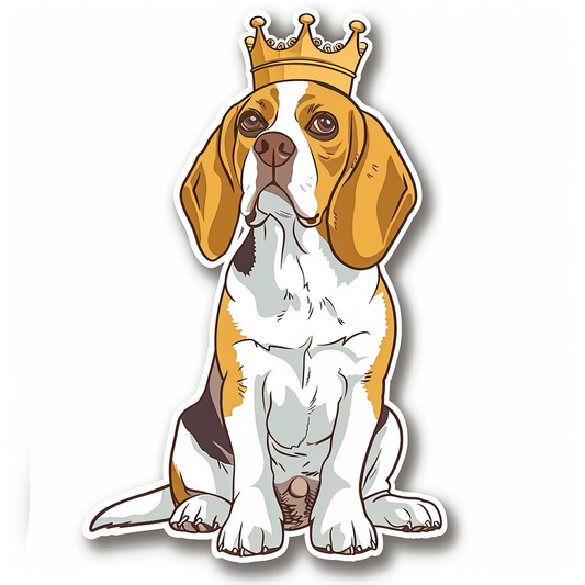 Beagle dog crowned Vinyl Decal Sticker for Car, Laptop, Tumbler and more # F012057
