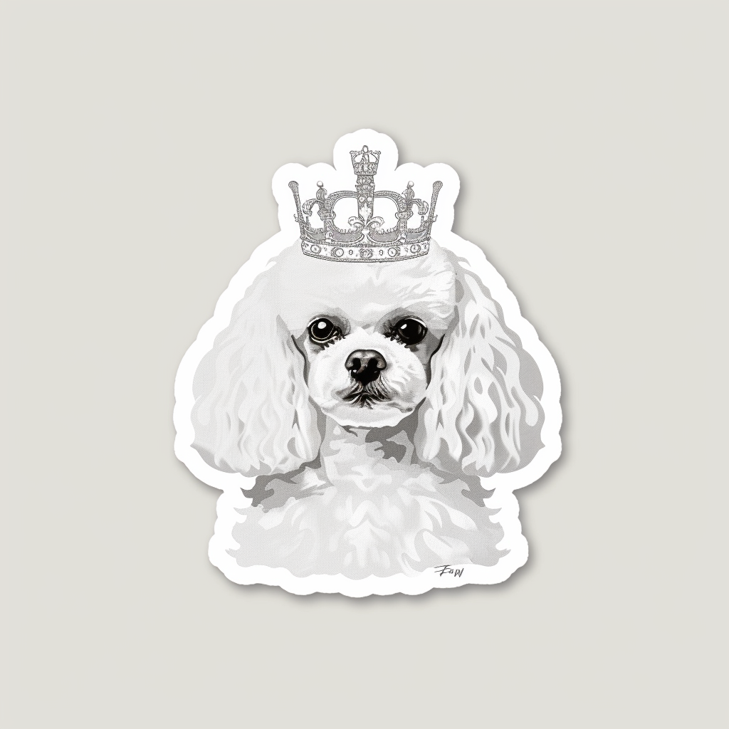 Poodle Dog crowned Vinyl Decal Sticker for Car, Laptop, Tumbler and more # F012623