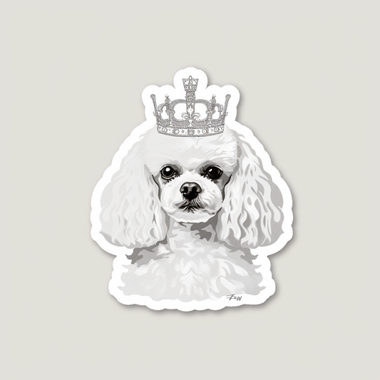 Poodle Dog crowned Vinyl Decal Sticker for Car, Laptop, Tumbler and more # F012623