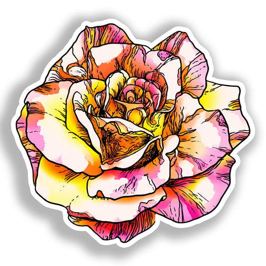 Rose Flower Vinyl Decal Sticker for Car, Laptop, Tumbler and more # A019232-4" x 4"