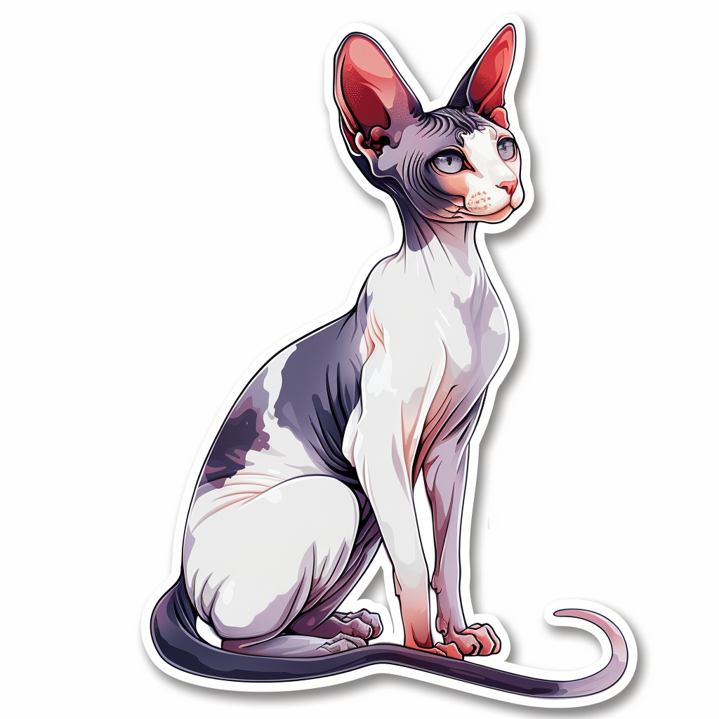 Sphynx Cat Vinyl Decal Sticker for Car, Laptop, Tumbler and more # F09991