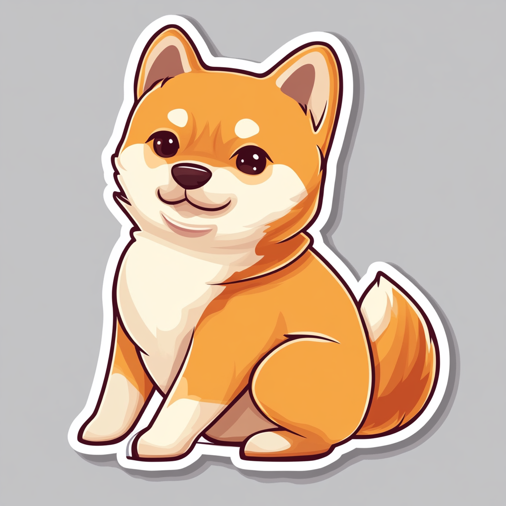 Shiba Inu sticker cartoon style Expressive surreal Vinyl Decal Sticker for Car, Laptop, Tumbler and more # F025851