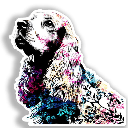 Cocker Spaniel Dog Vinyl Decal Sticker for Car, Laptop, Tumbler and more # A019775-4" x 4"