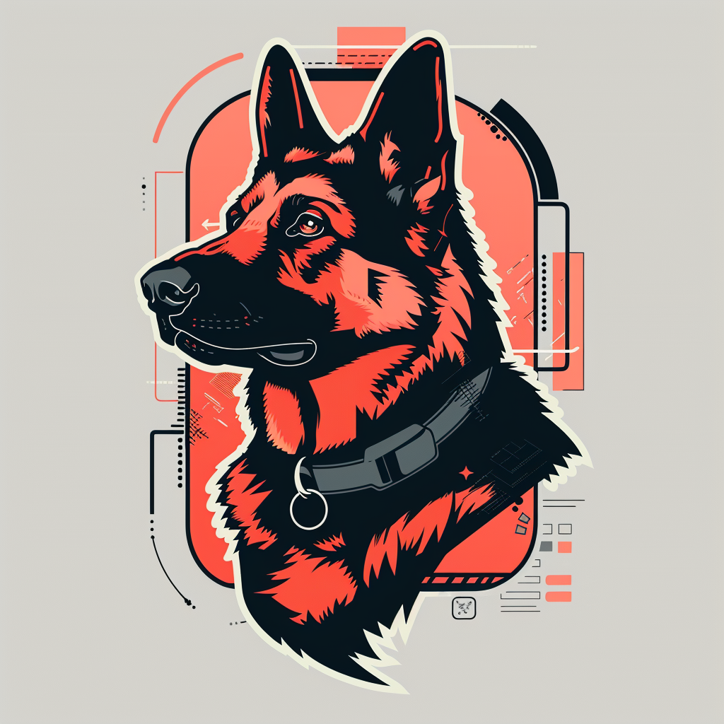 German Shepherd Dog cyber punk Vinyl Decal Sticker for Car, Laptop, Tumbler and more # F011523