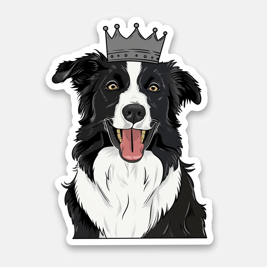 Border Collie Dog majestic Expressive surreal Vinyl Decal Sticker for Car, Laptop, Tumbler and more # F021775-4" x 4"