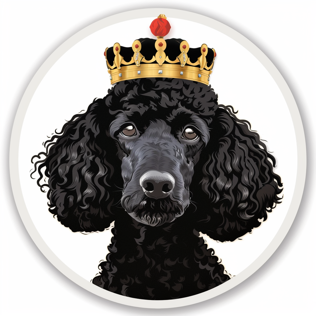 Poodle Dog crowned Vinyl Decal Sticker for Car, Laptop, Tumbler and more # F012619