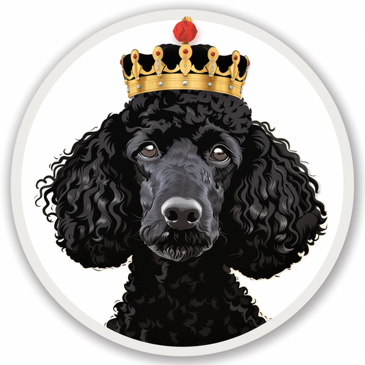Poodle Dog crowned Vinyl Decal Sticker for Car, Laptop, Tumbler and more # F012619