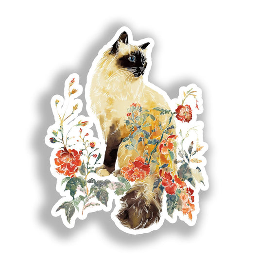 Birman Cat Vinyl Decal Sticker for Car, Laptop, Tumbler and more # A019026-4" x 4"