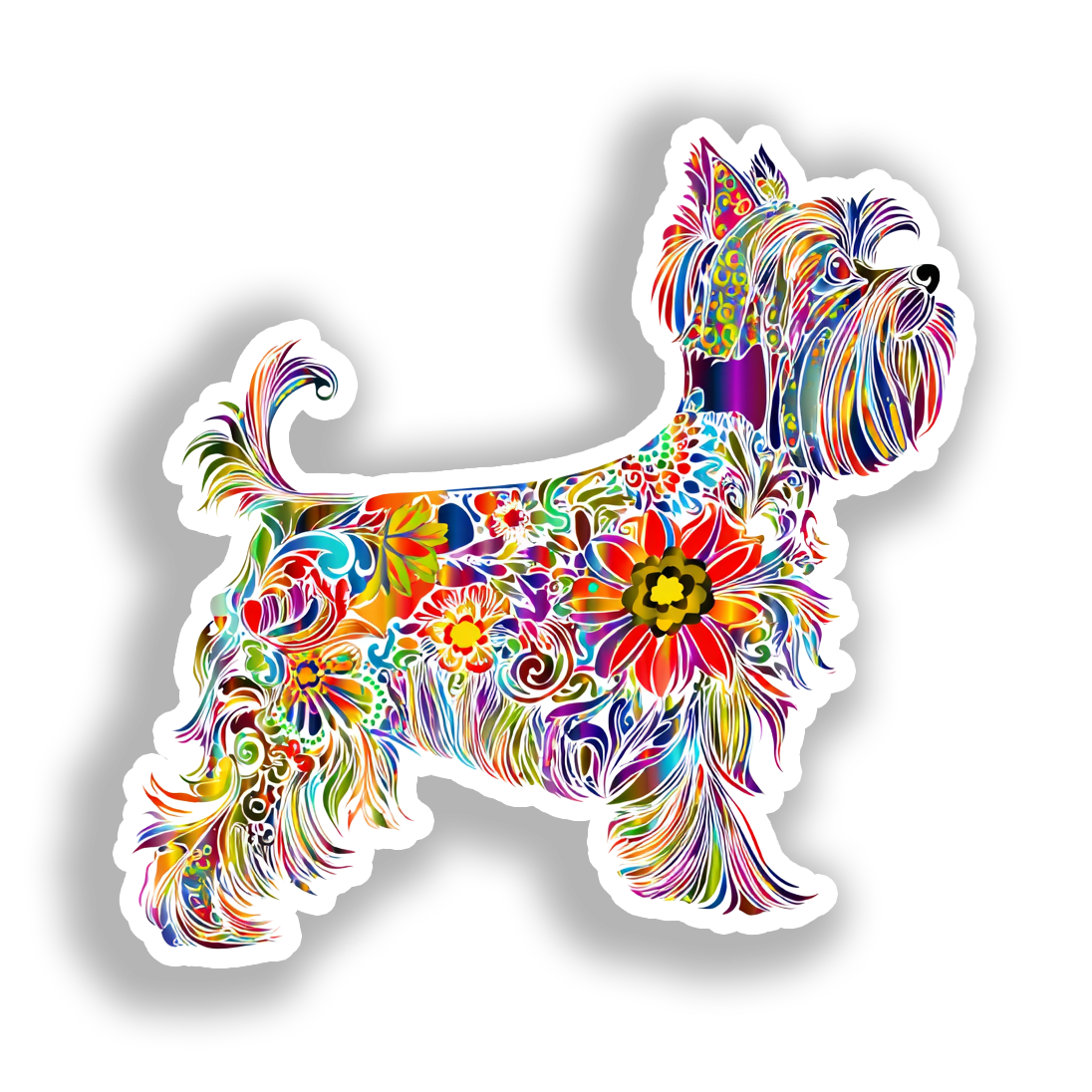 Yorkshire Terrier Dog Vinyl Decal Sticker for Car, Laptop, Tumbler and more # A017173-4" x 4"