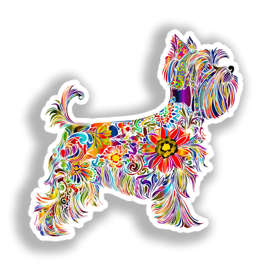 Yorkshire Terrier Dog Vinyl Decal Sticker for Car, Laptop, Tumbler and more # A017173-4" x 4"