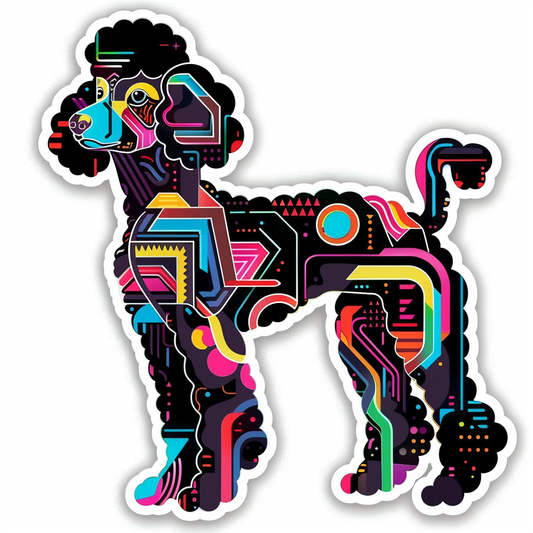 Poodle Dog cyber punk Vinyl Decal Sticker for Car, Laptop, Tumbler and more # F012592