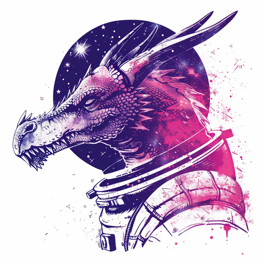Dragon astronaut majestic Expressive surreal Vinyl Decal Sticker for Car, Laptop, Tumbler and more # F018994