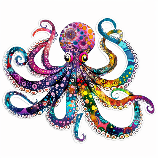 Sticker of an Octopus astronaut majestic Expressive surreal Vinyl Decal Sticker for Car, Laptop, Tumbler and more # F015647