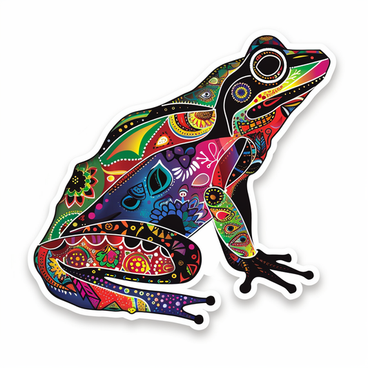 Sticker of a Frog majestic Expressive surreal Vinyl Decal Sticker for Car, Laptop, Tumbler and more # F015844