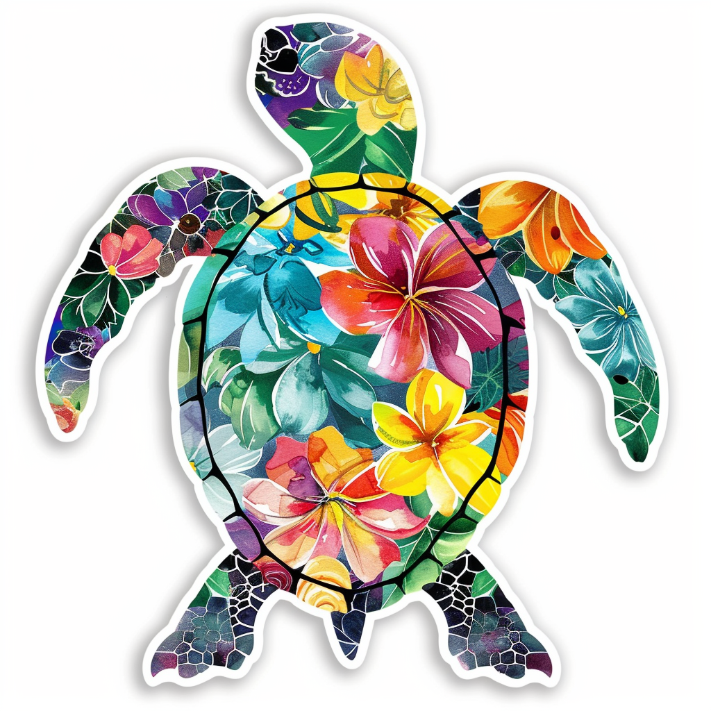 Sticker of a turtle majestic Expressive surreal Vinyl Decal Sticker for Car, Laptop, Tumbler and more # F022017