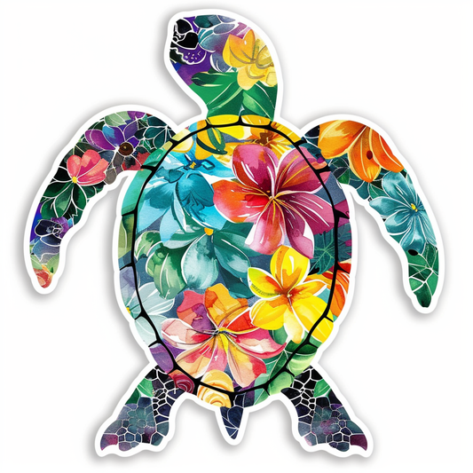 Sticker of a turtle majestic Expressive surreal Vinyl Decal Sticker for Car, Laptop, Tumbler and more # F022017