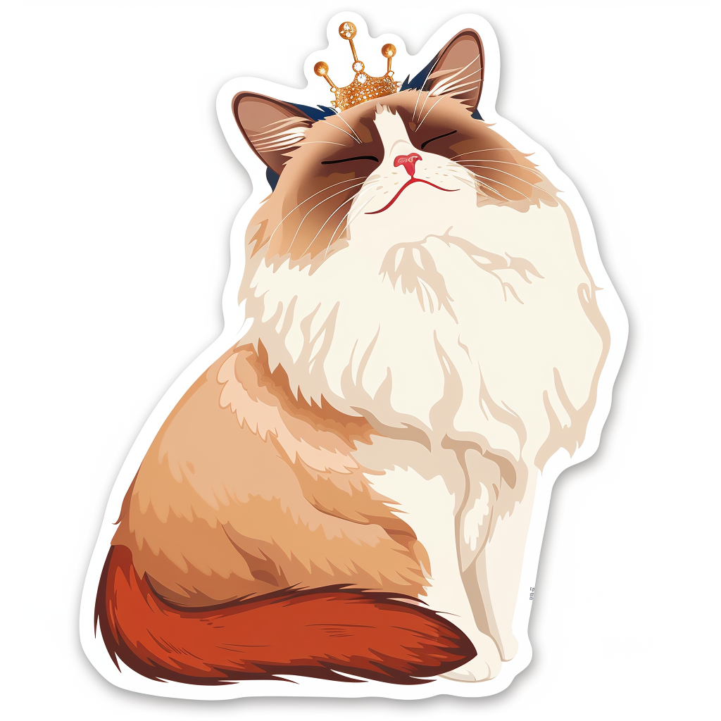 Ragdoll CatRagdoll Cat crowned Vinyl Decal Sticker for Car, Laptop, Tumbler and more # F010219