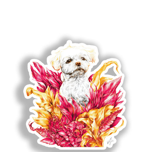 Maltese Dog Vinyl Decal Sticker for Car, Laptop, Tumbler and more # A019375-4" x 4"
