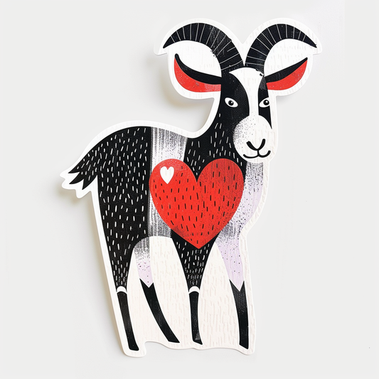 Goat majestic Expressive surreal Vinyl Decal Sticker for Car, Laptop, Tumbler and more # F020711-4" x 4"