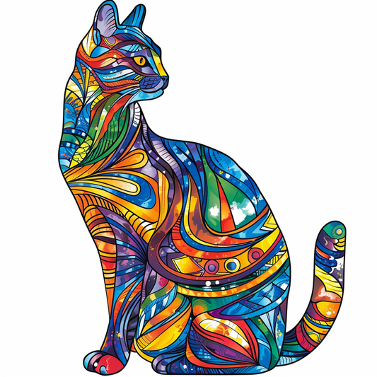 American Shorthair Cat majestic Expressive surreal Vinyl Decal Sticker for Car, Laptop, Tumbler and more # F019852-4" x 4"