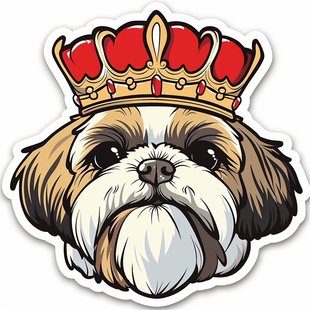Adorable Shih Tzu Dog Expressive surreal Vinyl Decal Sticker for Car, Laptop, Tumbler and more # F018401