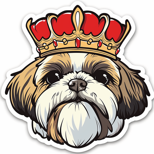 Adorable Shih Tzu Dog Expressive surreal Vinyl Decal Sticker for Car, Laptop, Tumbler and more # F018401