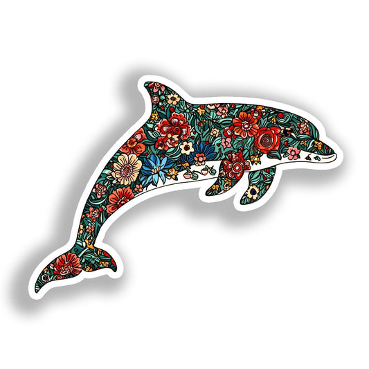 Dolphin Vinyl Decal Sticker for Car, Laptop, Tumbler and more # A018567-4" x 4"