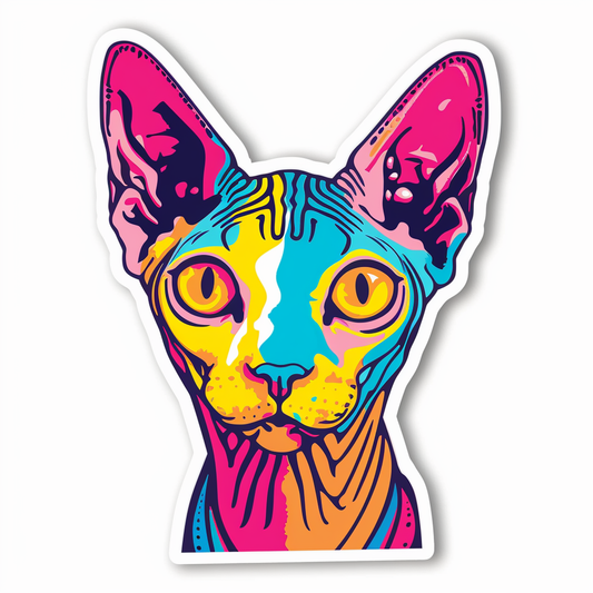 Sphynx Cat Vinyl Decal Sticker for Car, Laptop, Tumbler and more # F010039