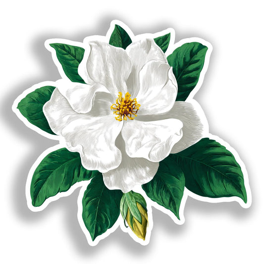 Gardenia Flower Vinyl Decal Sticker for Car, Laptop, Tumbler and more # A019582-4" x 4"
