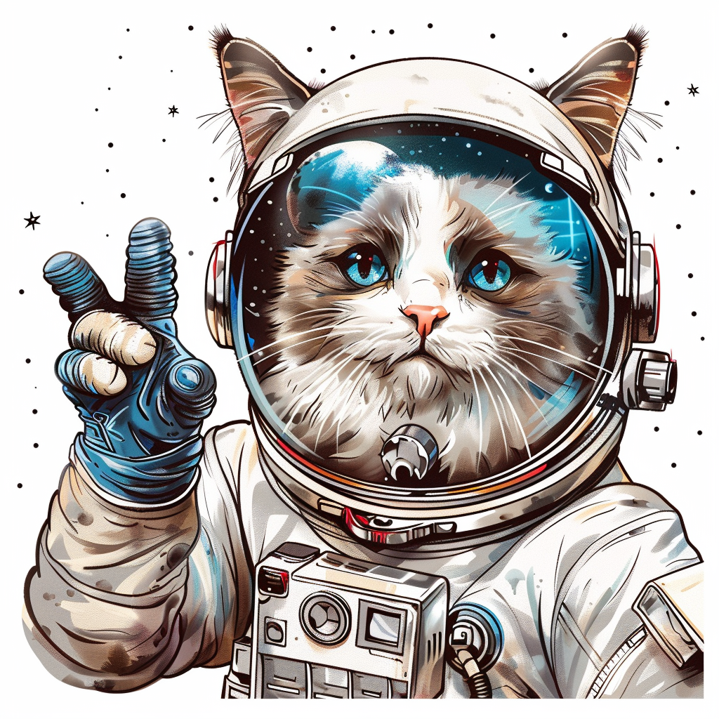 Ragdoll Cat astronaut Vinyl Decal Sticker for Car, Laptop, Tumbler and more # F010177