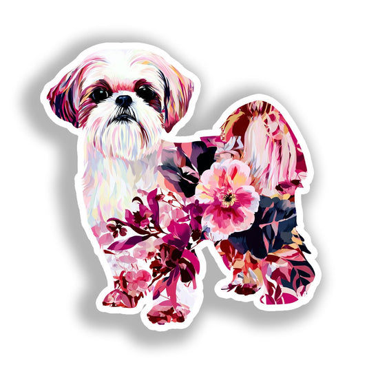 Shih Tzu Dog Vinyl Decal Sticker for Car, Laptop, Tumbler and more # A019201-4" x 4"