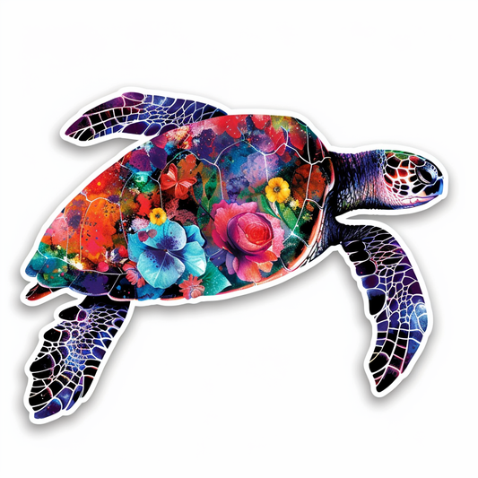 Sticker of a turtle majestic Expressive surreal Vinyl Decal Sticker for Car, Laptop, Tumbler and more # F021991